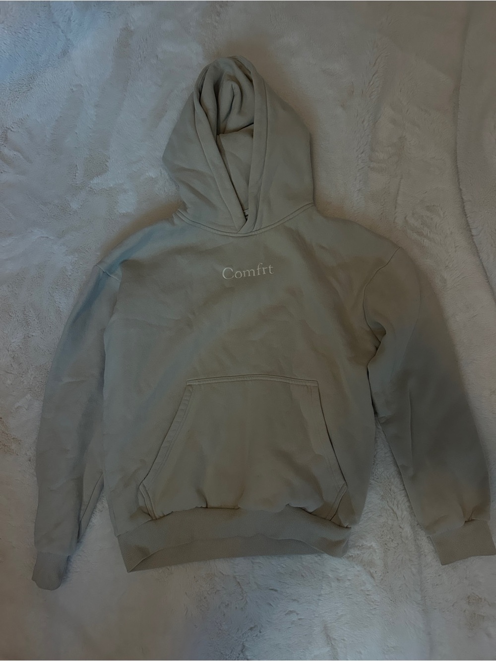 Comfort Brushed Fleece Hoodie in Light Taupe
